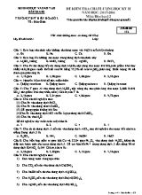 Đề kiểm tra chất lượng học kỳ II môn Hóa học Lớp 12 - Mã đề 132 - Năm học 2015-2016 - Trường THPT Hiệp Hòa số 2